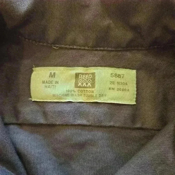 Reed Mens 100% Cotton Button Down Blue Gray Long Sleeve size Medium - Picture 7 of 7